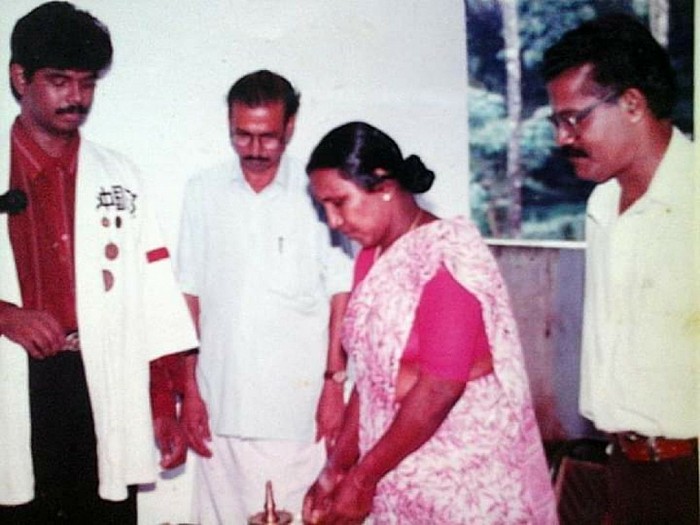 Smt.E V RADHA TEACHER, honourable President of DISTRICT PANCHAYATH, KANNUR in a function of ACUPUNCTURE KANNUR