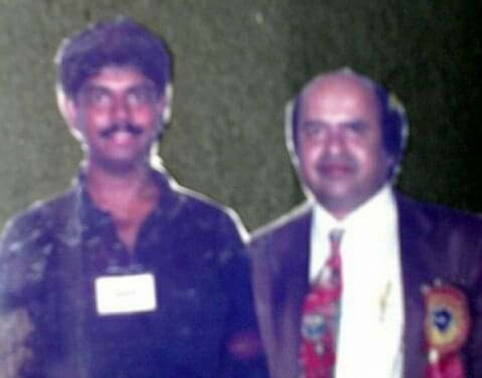 Prof.C.UNNIKRISHNAN with Prof.Dr.SIR.P.B.LOHIYA , Venue International Congress, Nariman point, Mumbai (1997)